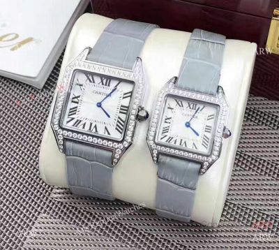 Copy Cartier Santos 100 Diamond Watch Stainless Steel Lover watch